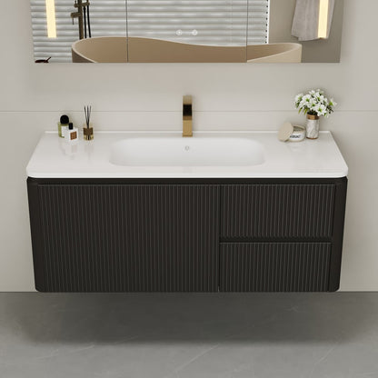 Modern 47.2" Floating Bathroom Vanity with Sink, Soft LED, Ample Storage
