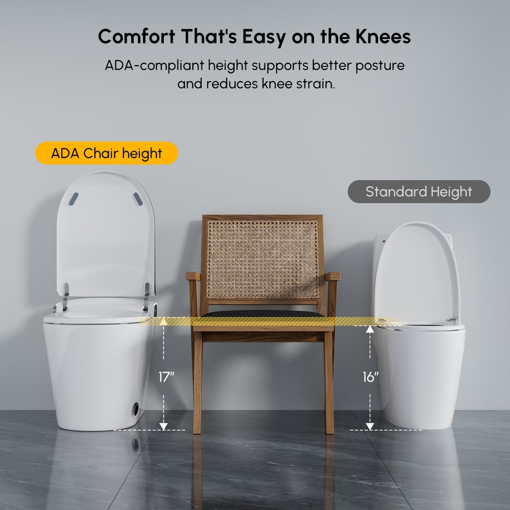 Nexin C4 Smart Bidet Toilet with Built-in Tank, Foam Shield, ADA Height, 1.28 GPF