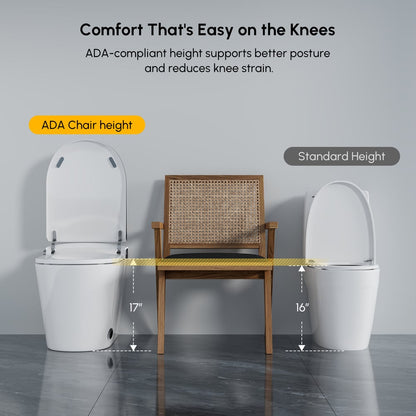 Nexin C4 Smart Bidet Toilet with Built-in Tank, Foam Shield, ADA Height, 1.28 GPF