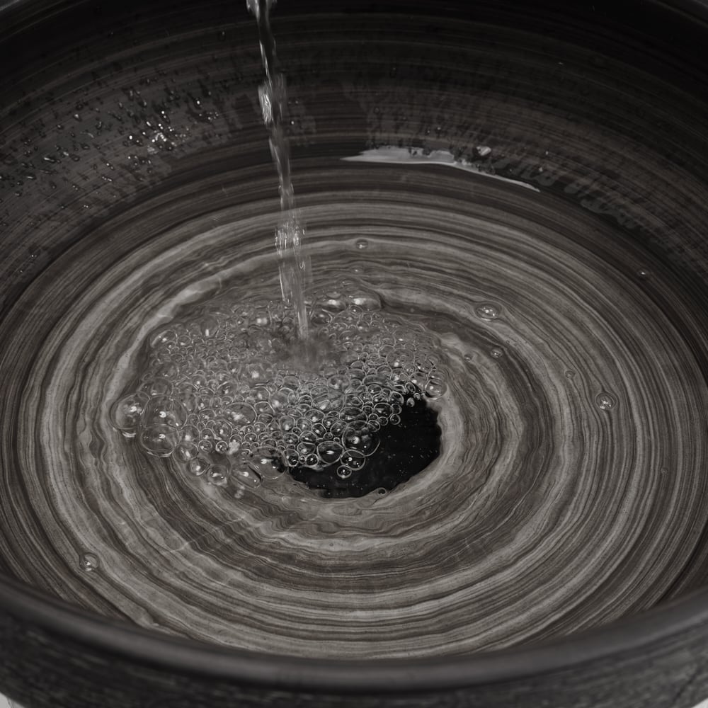 16" Grey Round Ceramic Bathroom Sink – Matte Glazed Vessel Sink