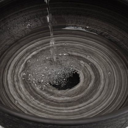 16" Grey Round Ceramic Bathroom Sink – Matte Glazed Vessel Sink