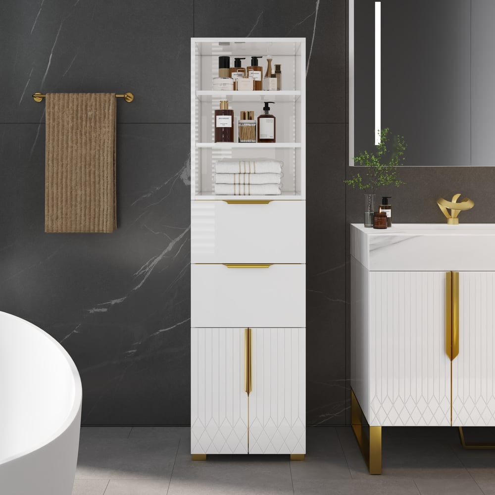 Aro 59" Double Bathroom Vanity & 59" Bathroom Storage Cabinet Set
