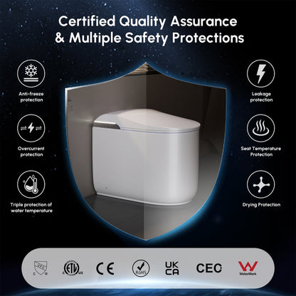 Fitro H3 Compact Smart Bidet Toilet with Tank, Dual Flush, cUPC & ETL, 0.8/ 1.28 GPF