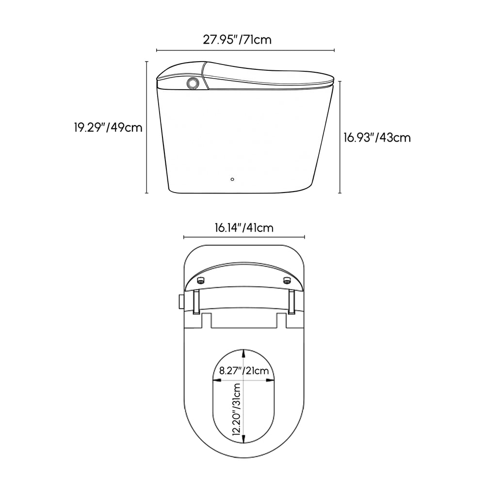 Nexin C4 Smart Bidet Toilet with Built-in Tank, Foam Shield, ADA Height, 1.28 GPF
