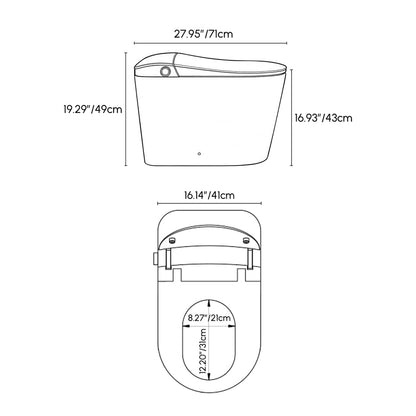 Nexin C4 Smart Bidet Toilet with Built-in Tank, Foam Shield, ADA Height, 1.28 GPF