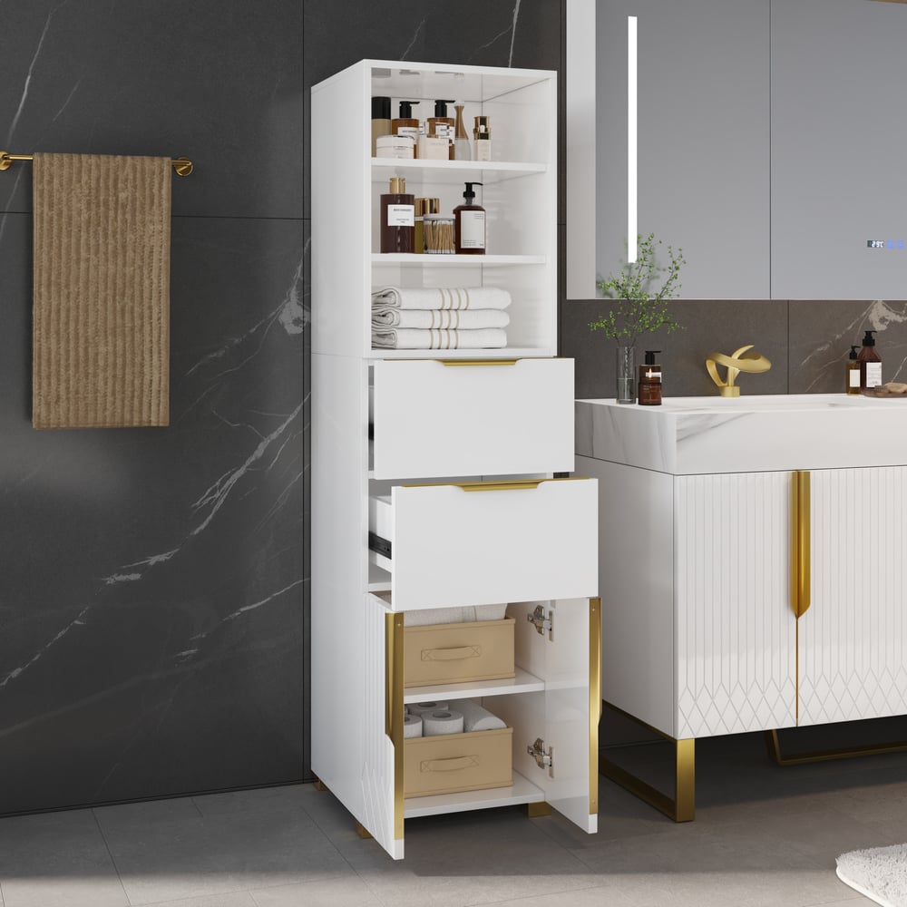 Aro 59" Double Bathroom Vanity & 59" Bathroom Storage Cabinet Set