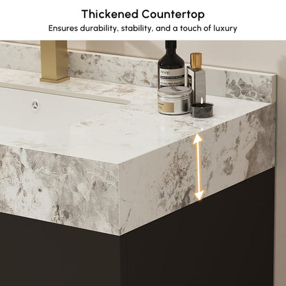 36" Artis Freestanding Bathroom Vanity Single Sink Vanity Cabinet Sintered Stone Top