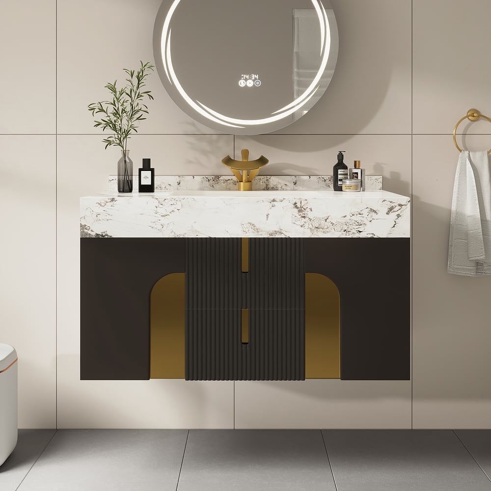 Artis 36" Floating Single Bathroom Vanity with Sink, Sintered Stone Top, Ample Storage