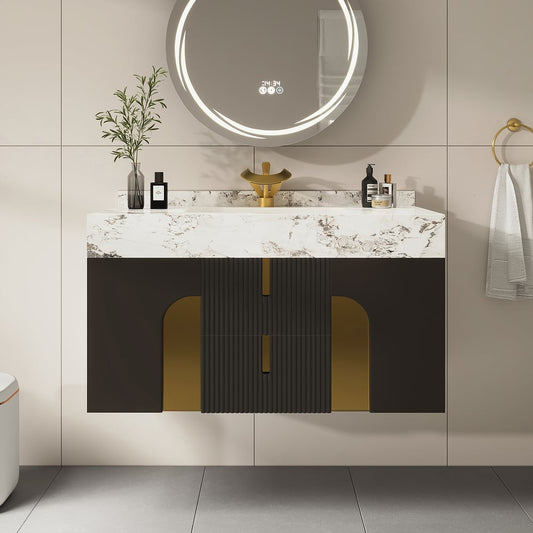 Artis 36" Floating Single Bathroom Vanity with Sink, Sintered Stone Top, Ample Storage