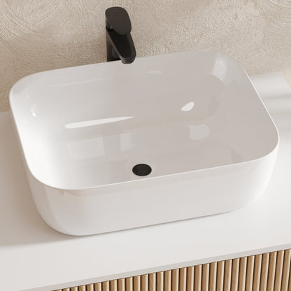 32" Fluted Freestanding Bathroom Vanity with Vessel Sink, 3-Drawers, Sintered Stone top
