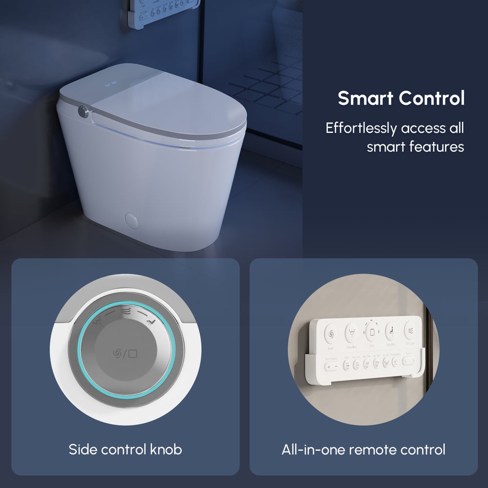 Hynova AX9 Smart Bidet Toilet with Powerful Flush, Built-in Tank, Foam Shield, 1.28 GPF