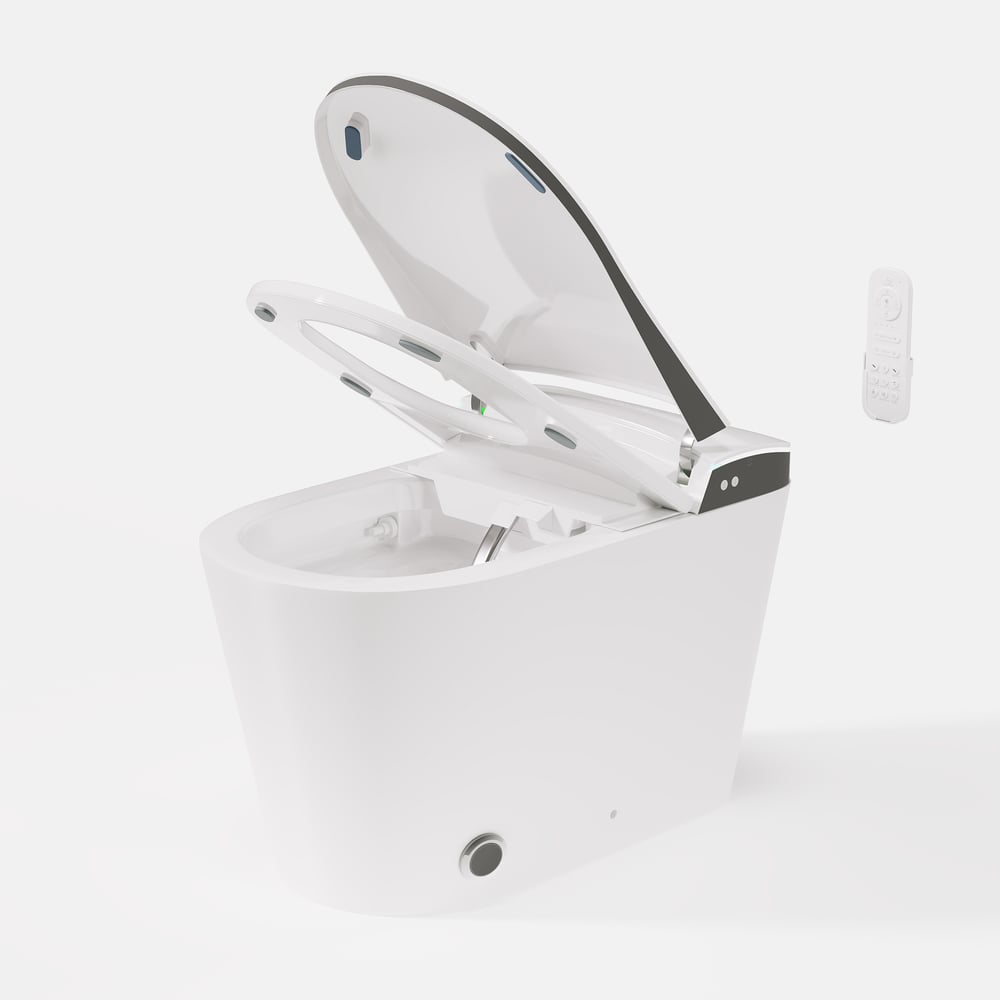 Nexin C4 Smart Bidet Toilet with Built-in Tank, Foam Shield, ADA Height, 1.28 GPF