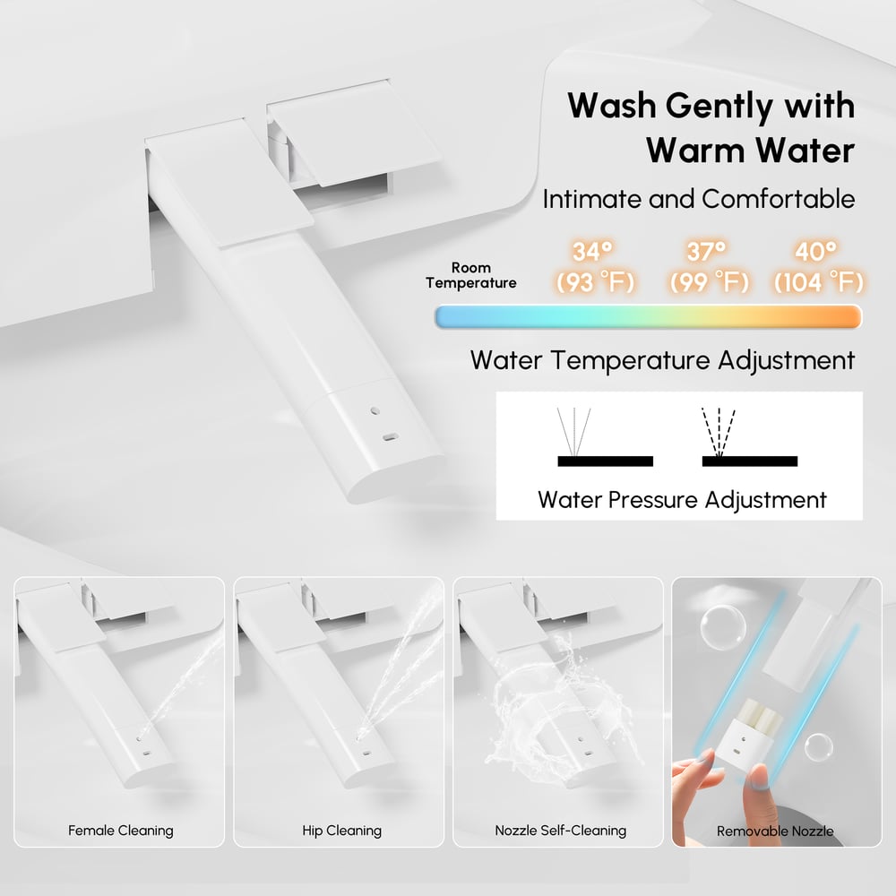 Fitro H3 Wall-Mounted Smart Bidet Toilet with Built-In Tank, Foam Shield, cUPC & ETL