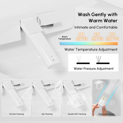 Fitro H3 Wall-Mounted Smart Bidet Toilet with Built-In Tank, Foam Shield, cUPC & ETL