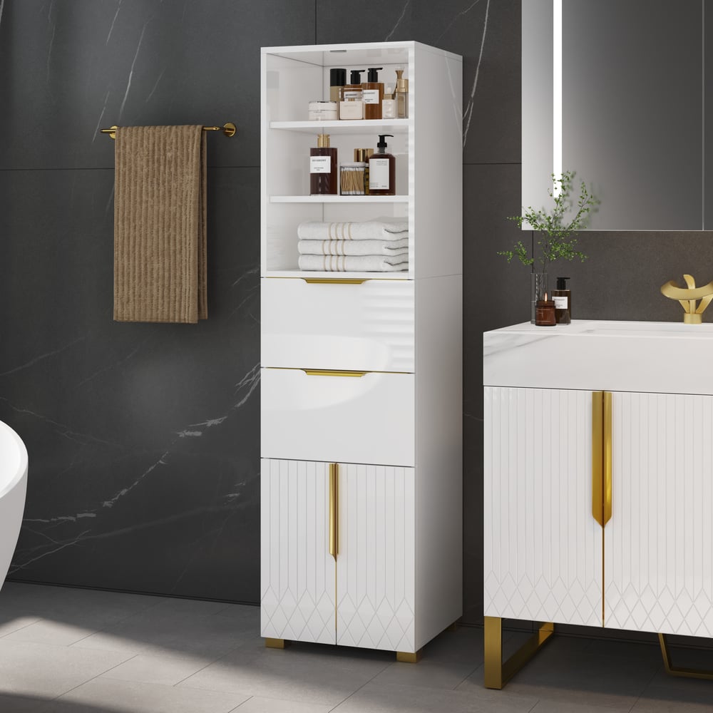 Aro 59" Double Bathroom Vanity & 59" Bathroom Storage Cabinet Set